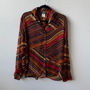 Vintage brown red blouse